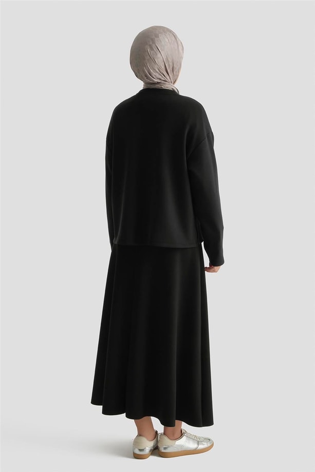 Armine Zebra Desenli Örme Takım 25KD2802 Siyah