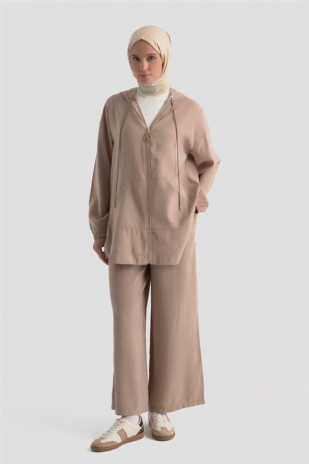 Armine Taş İşlemeli Örme Takım 25KD2804 Antrasit