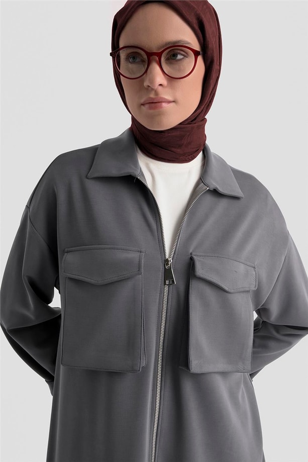 Armine Taş İşlemeli Örme Takım 25KD2804 Antrasit