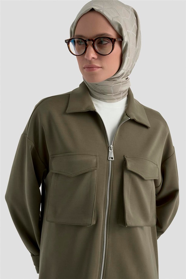 Armine Taş İşlemeli Örme Takım 25KD2804 Haki