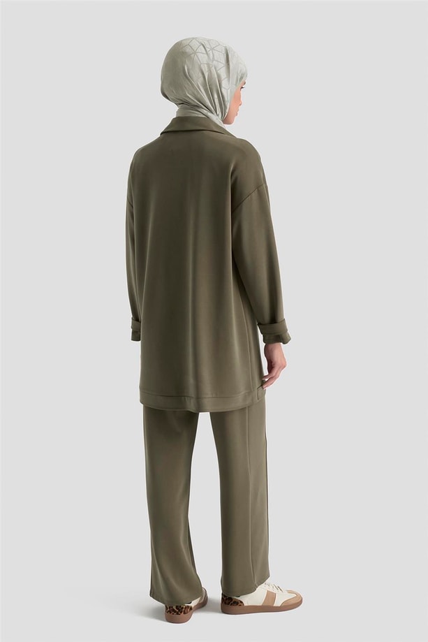 Armine Taş İşlemeli Örme Takım 25KD2804 Haki