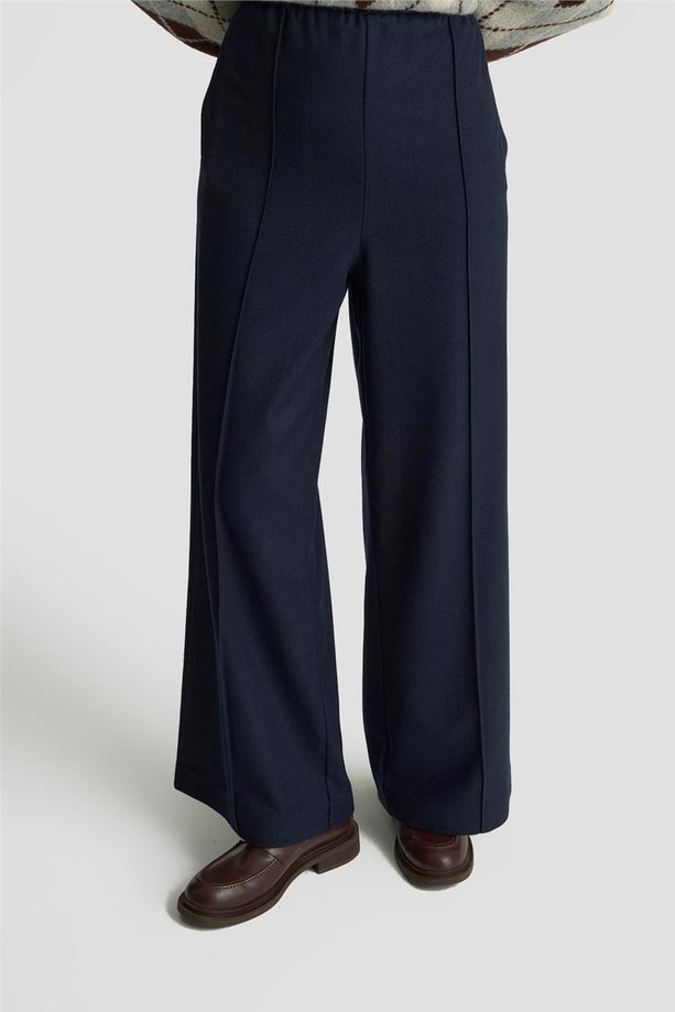Armine Beli Lastikli Palazzo Pantolon 25K2703 Lacivert