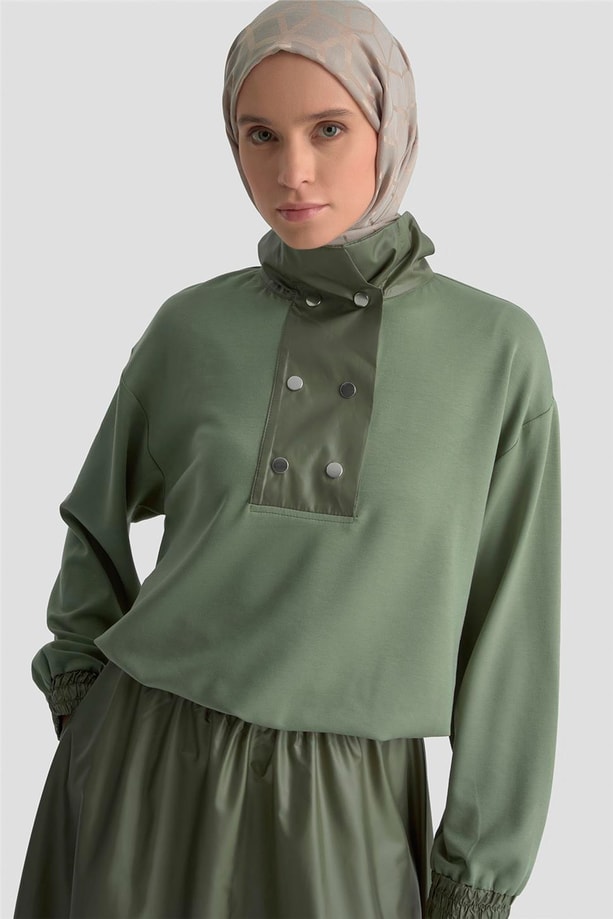 Armine Çıtçıt Detaylı Örme Takım 25KD4007 Haki