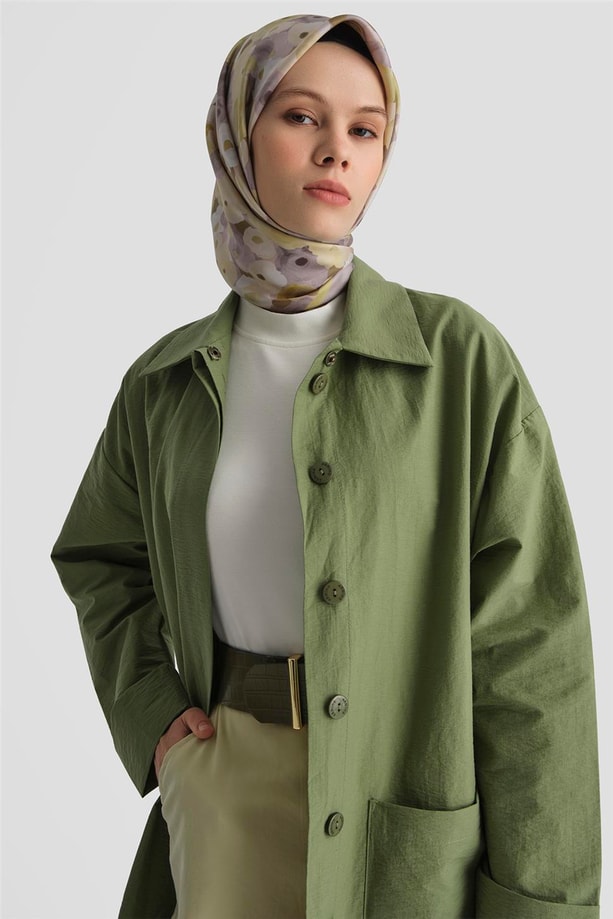 Armine Pamuk Karışımlı Kap 25KD4008 Haki