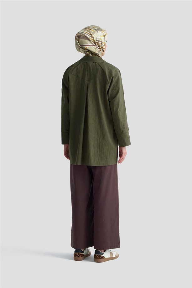 Armine Pamuk Karışımlı Ceket 25KD4009 Haki