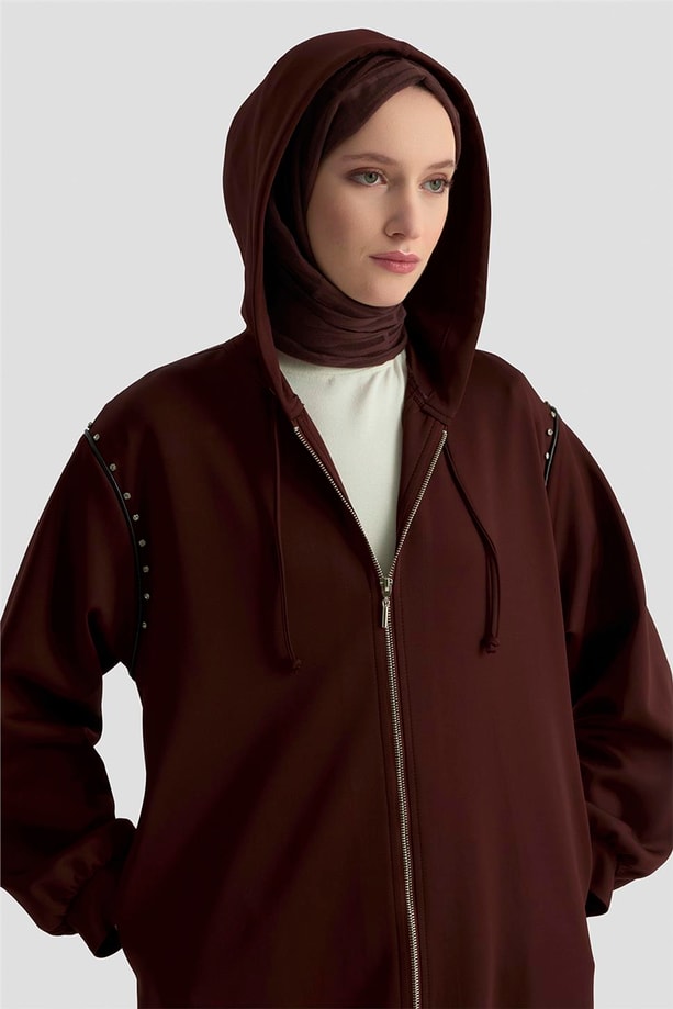 Armine Taş Detaylı Örme Kap 25KD4028 Bordo