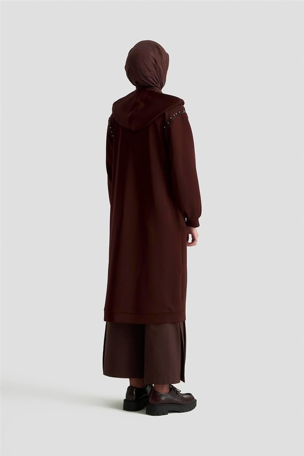 Armine Taş Detaylı Örme Kap 25KD4028 Bordo