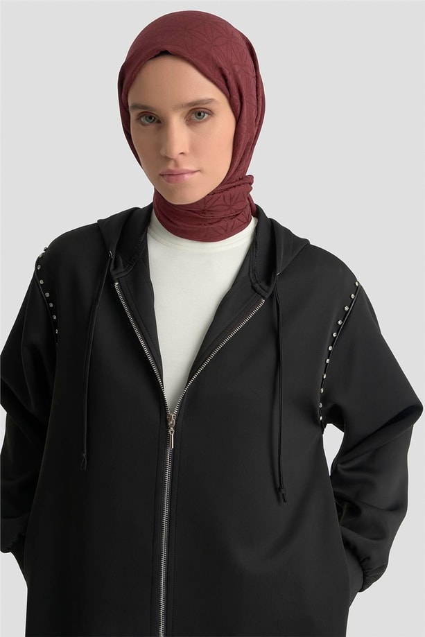 Armine Taş Detaylı Örme Kap 25KD4028 Siyah