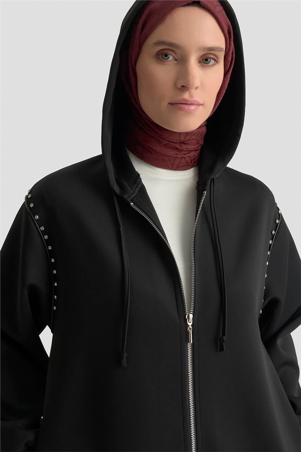 Armine Taş Detaylı Örme Kap 25KD4028 Siyah