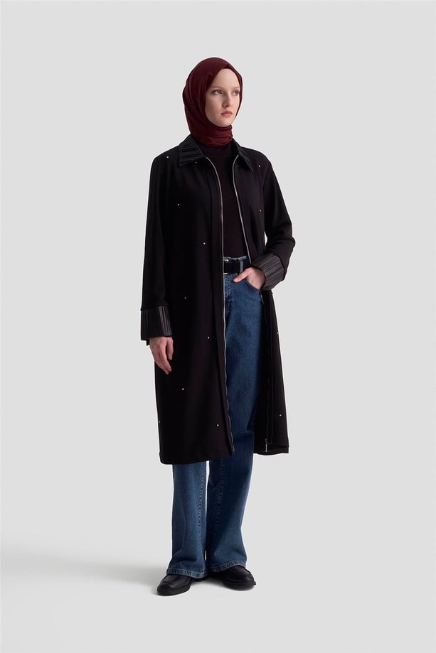 Armine Taşlı Örme Kap 25KD4030 Siyah