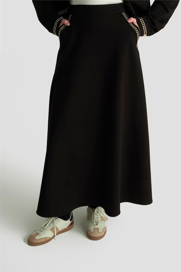 Armine Trok Ceketli Örme Takım 25KD4036 Siyah