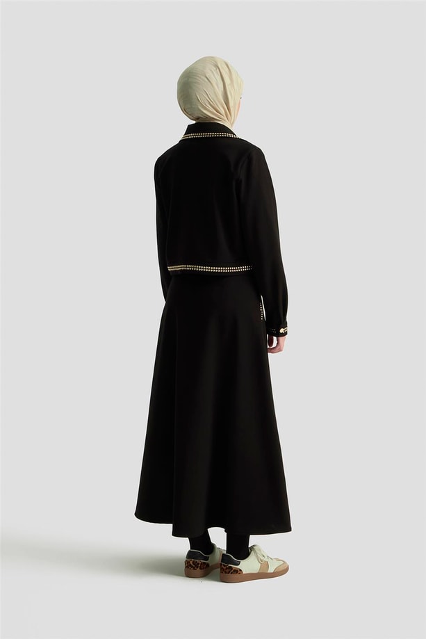 Armine Trok Ceketli Örme Takım 25KD4036 Siyah