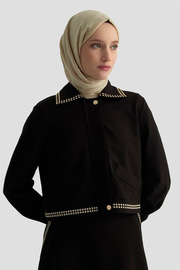 Armine Trok Ceketli Örme Takım 25KD4036 Siyah