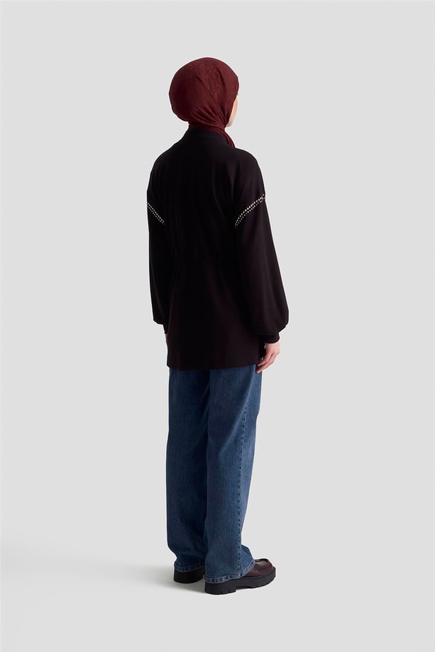 Armine Trok Detaylı Kap 25KD4038 Siyah