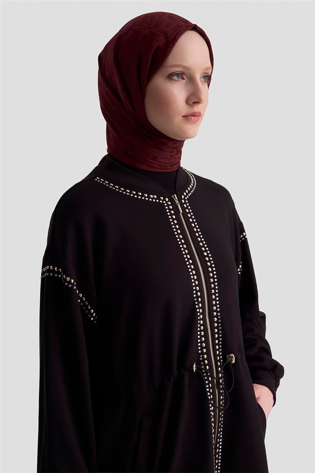 Armine Trok Detaylı Kap 25KD4038 Siyah