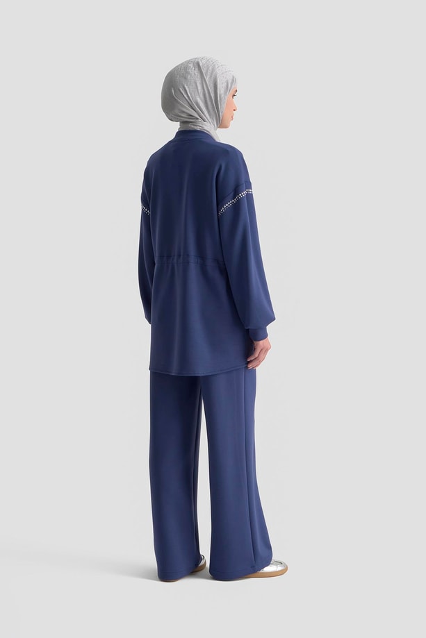 Armine Beli Lastikli Palazzo Pantolon 25KD4039 Lacivert