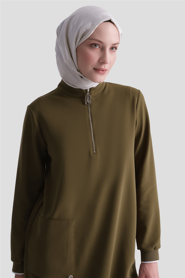 Armine Trend Tunik 25KT443 Yağ Yeşili