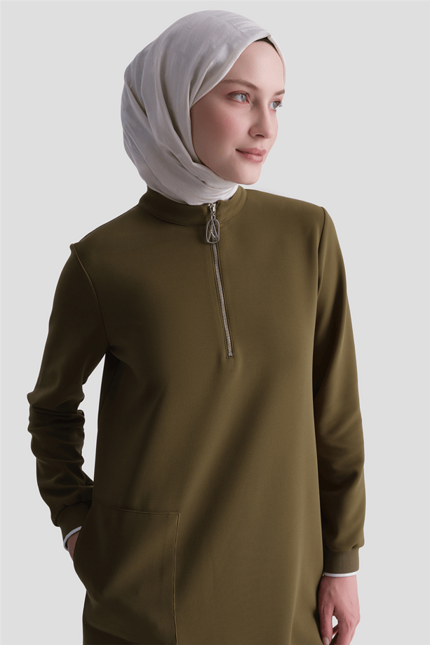 Armine Trend Tunik 25KT443 Yağ Yeşili