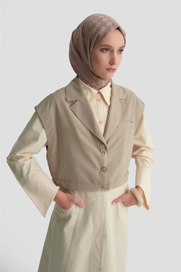 Armine Beli Ayarlanabilir Yelek 25K4804 Vizon