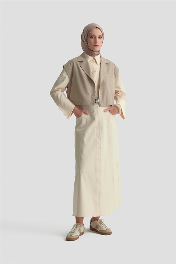 Armine Beli Ayarlanabilir Yelek 25K4804 Vizon