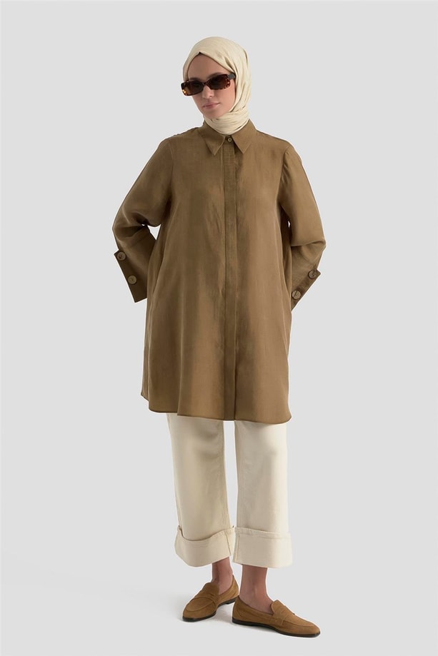 Armine Tunik 25K4954 Yağ Yeşili