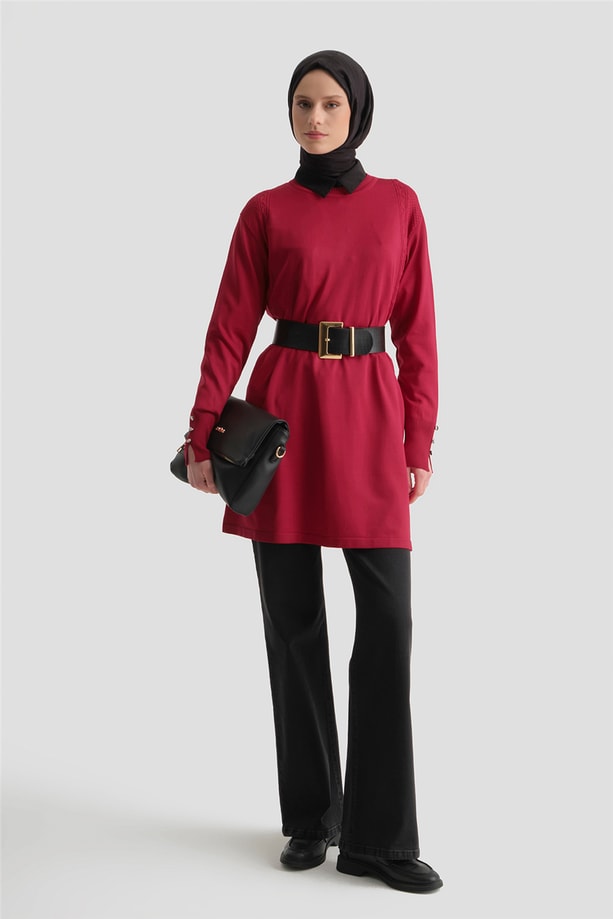 Armine Triko Tunik 25KD5005 Kırmızı