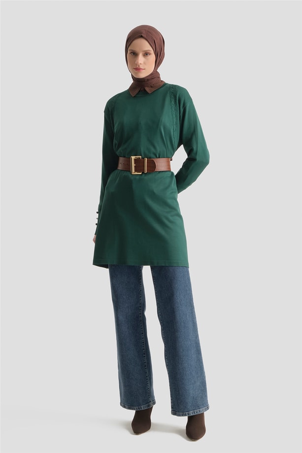 Armine Triko Tunik 25KD5005 Zümrüt