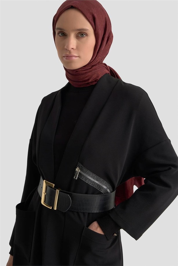 Armine Hırka 25KT509 Siyah