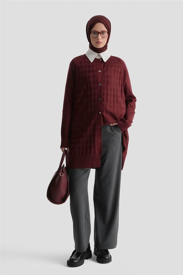 Armine Triko Ceket 25KD5093 Bordo