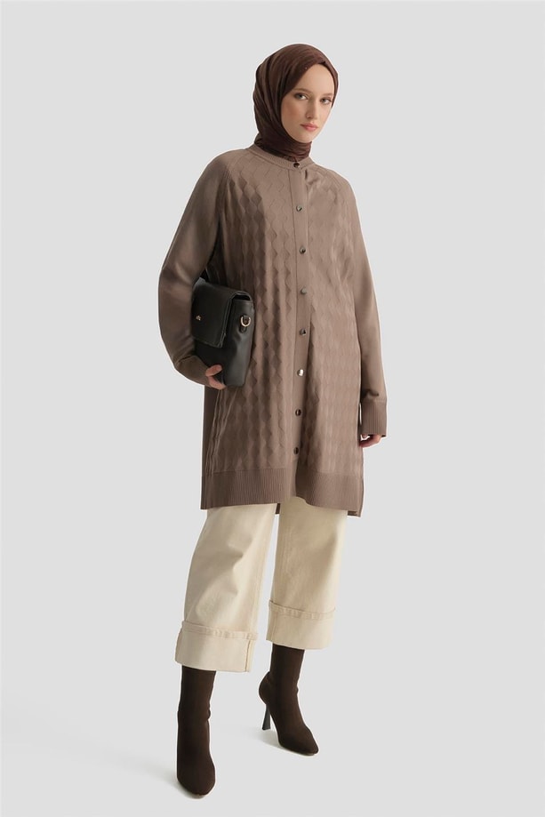 Armine Triko Ceket 25KD5093 Vizon