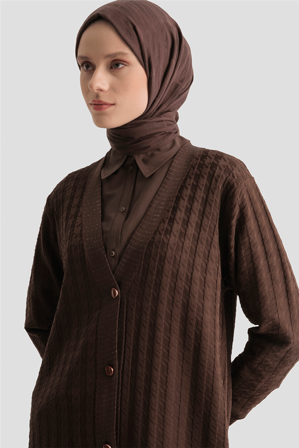 Triko Ceket 25KD5094 Kahve