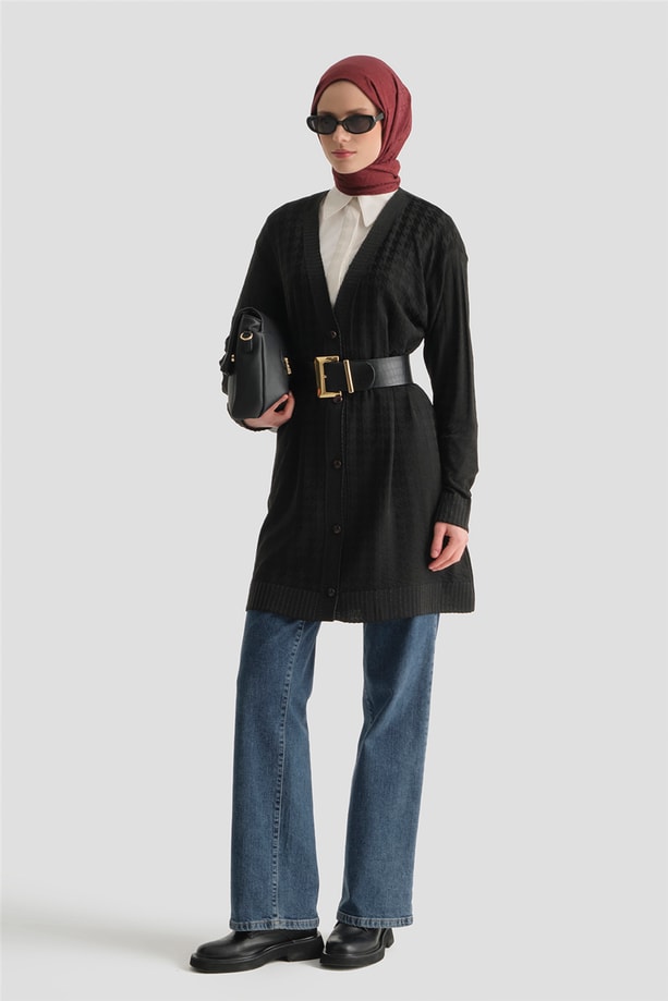 Triko Ceket 25KD5094 Siyah