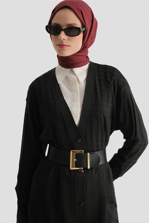 Triko Ceket 25KD5094 Siyah