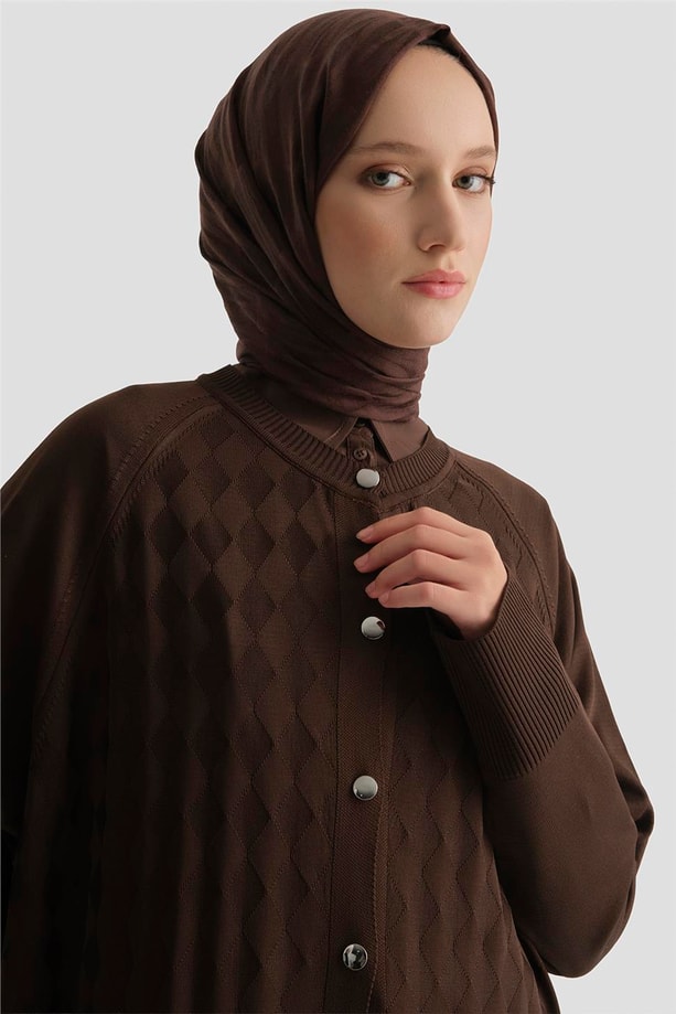 Triko Ceket 25KD5096 Kahve