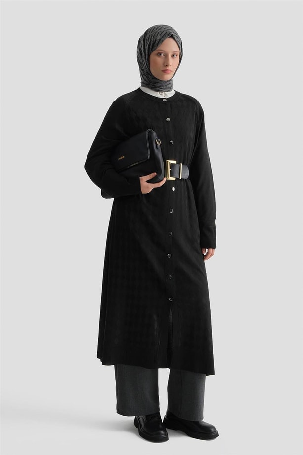 Triko Ceket 25KD5096 Siyah