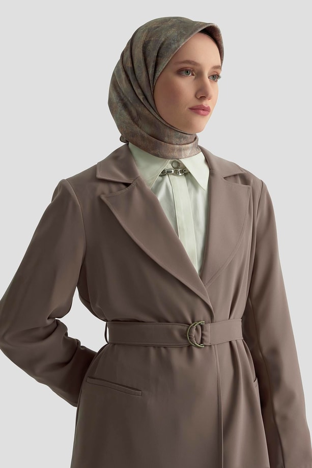 Armine Kemerli Ceket 25K5103 Vizon