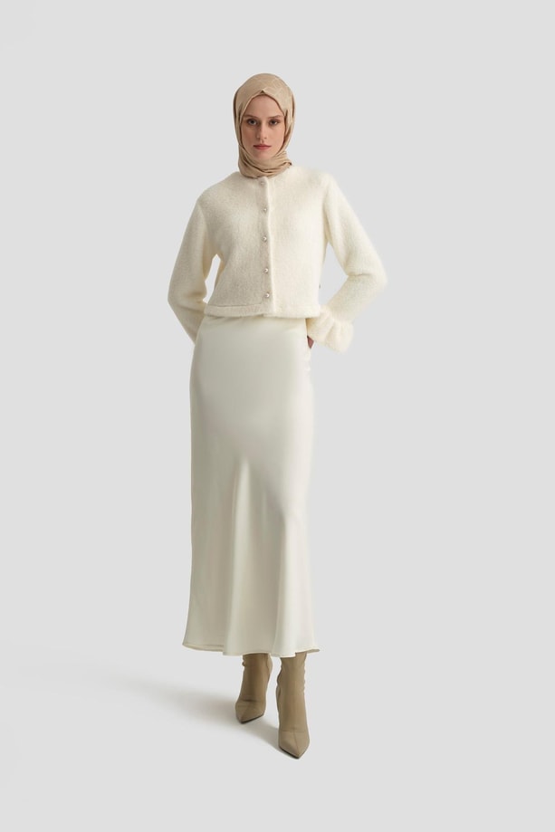 Armine Balon Kollu Hırka 25K5603 Ekru