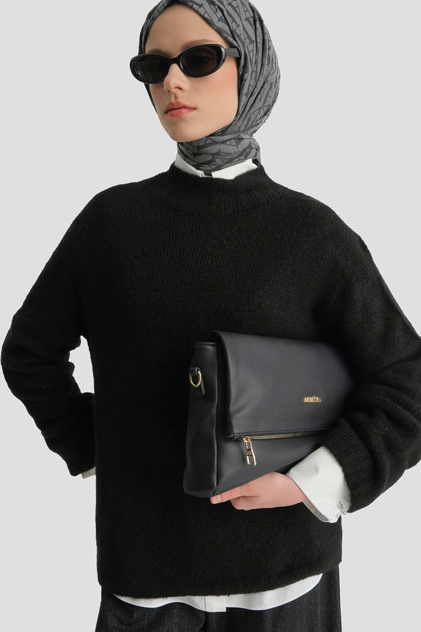 Armine Düz Triko 25KD6001 Siyah