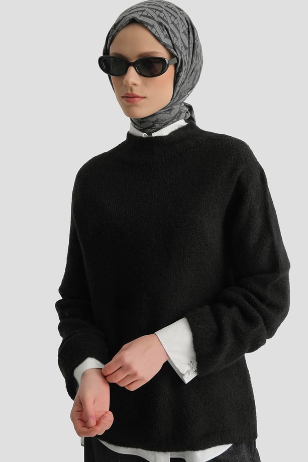 Armine Düz Triko 25KD6001 Siyah