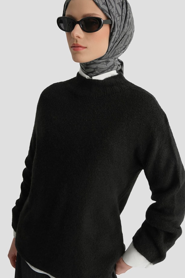 Armine Düz Triko 25KD6001 Siyah