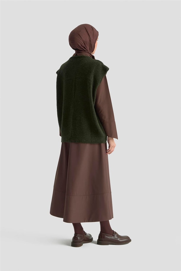 Armine Oversize Triko Yelek 25KD6011 Haki