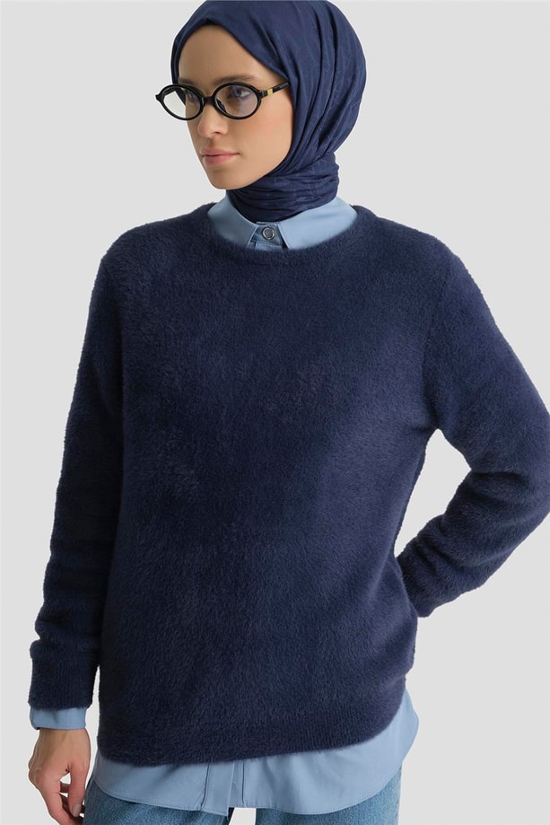 Armine Dokulu Basic Kazak 25KD6025 Lacivert