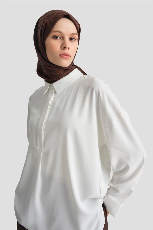 Armine Gömlek 25KD7001 Ekru