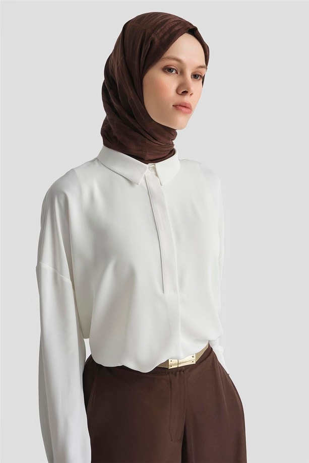 Armine Gömlek 25KD7001 Ekru