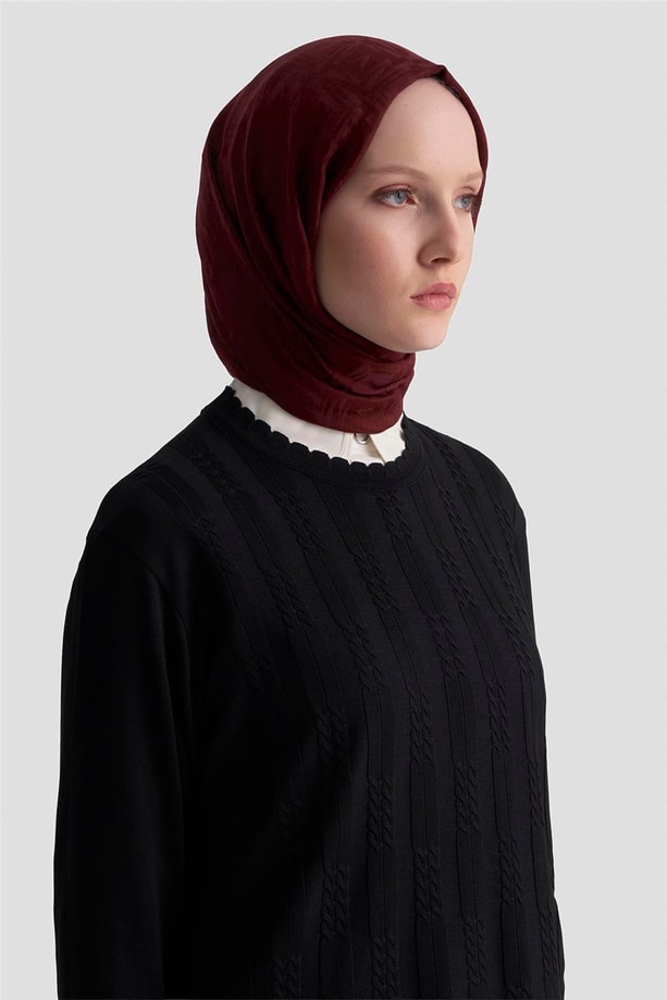 Armine Örgü Desenli Kazak 25KD7004 Siyah