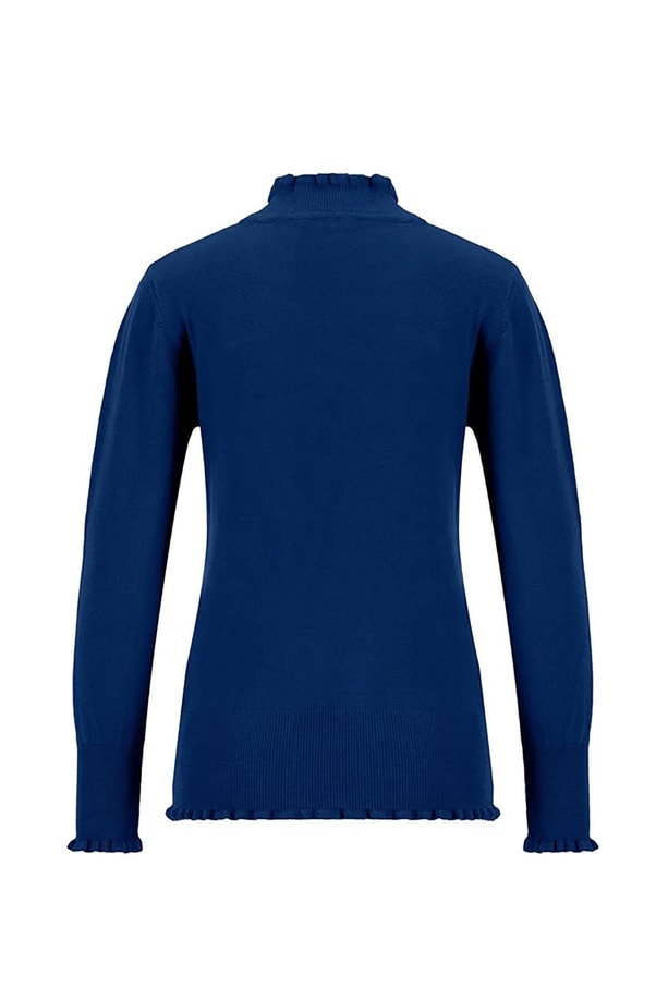 Armine Fırfır Detaylı Kazak Lacivert