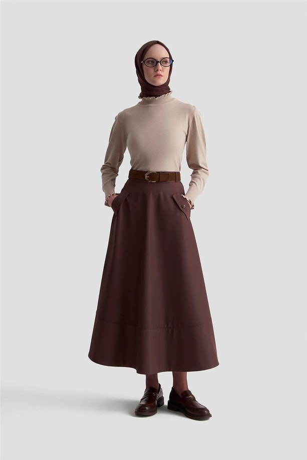 Armine Fırfır Detaylı Kazak 25KD7007 Taş