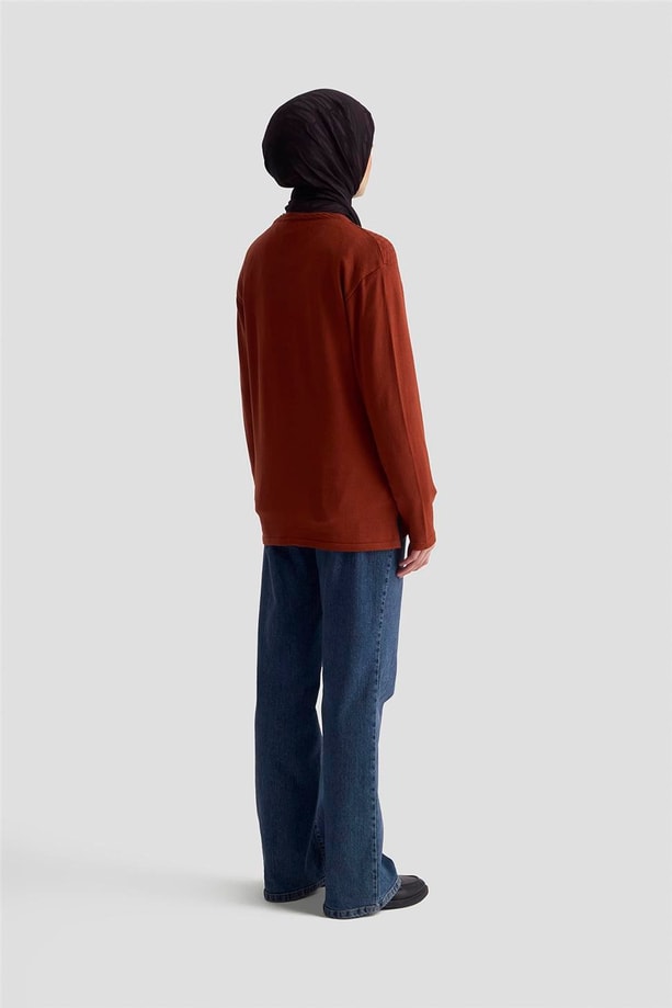  Armine Desenli Kazak 25KD7008 Kiremit