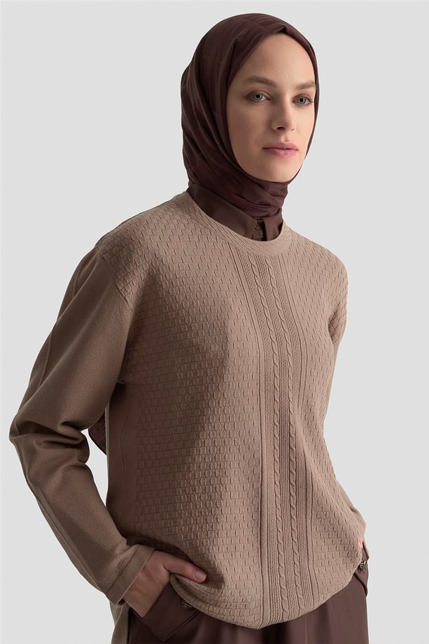 Armine Desenli Kazak 25KD7008 Vizon