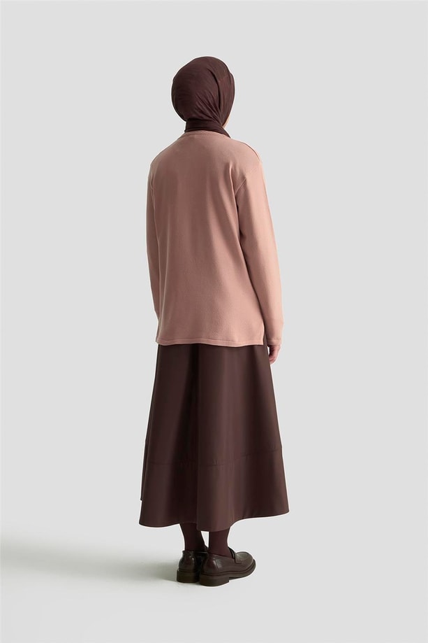 Armine Desenli Kazak 25KD7009 Pudra